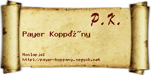 Payer Koppány névjegykártya
