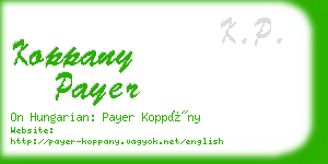 koppany payer business card